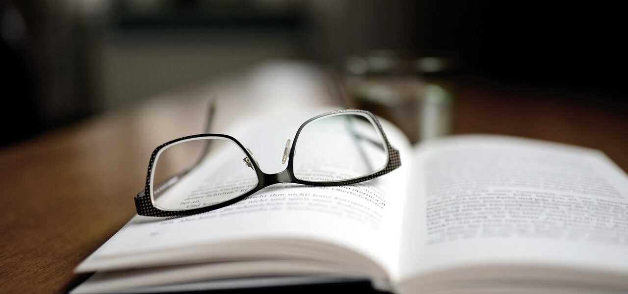 book, read, glasses