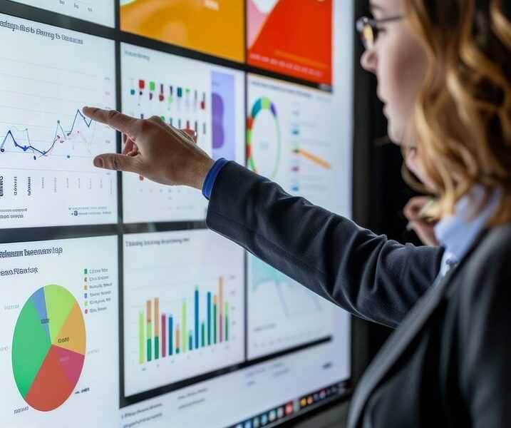 businesswoman, presentation, analysis