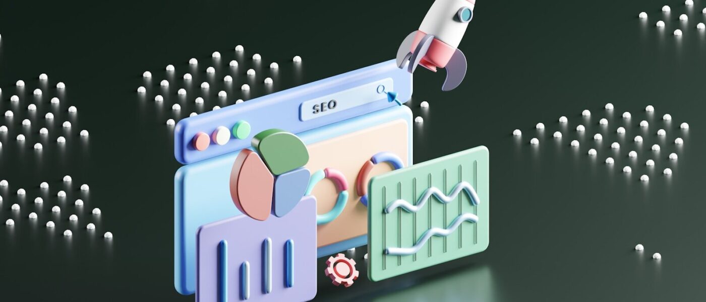 a computer screen with a rocket on top of it