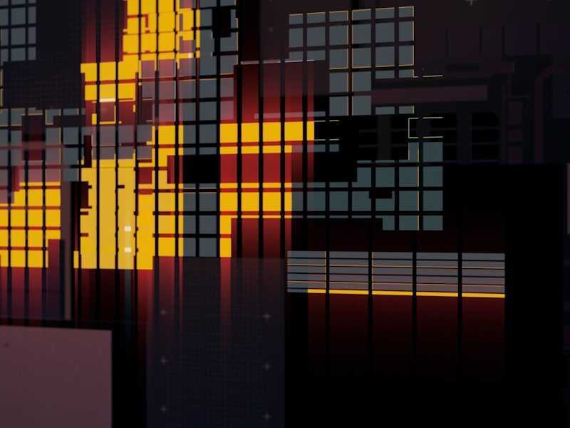 an abstract image of a city at night