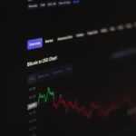 a computer screen with a bitcoin chart on it