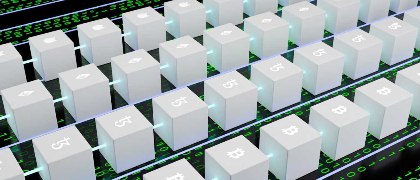 a large array of white cubes with numbers and symbols on them