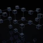 a black and white photo of cubes on a black background