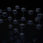 a black and white photo of cubes on a black background