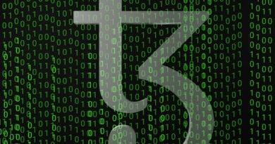 a green and black background with numbers and the number five
