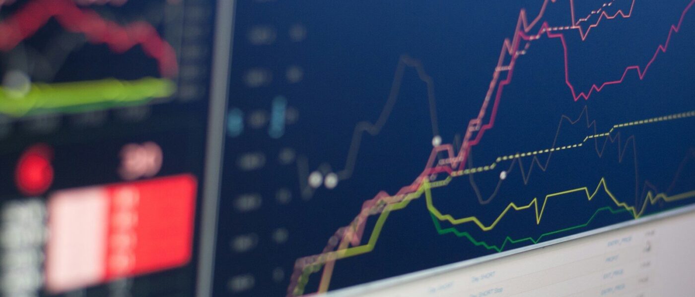 close-up photo of monitor displaying graph