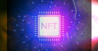 a close up of a circuit board with a neon light