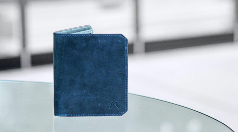 blue tablet computer on white table