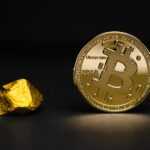 round gold-colored bit coin