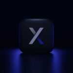 a blue square with a white letter on it